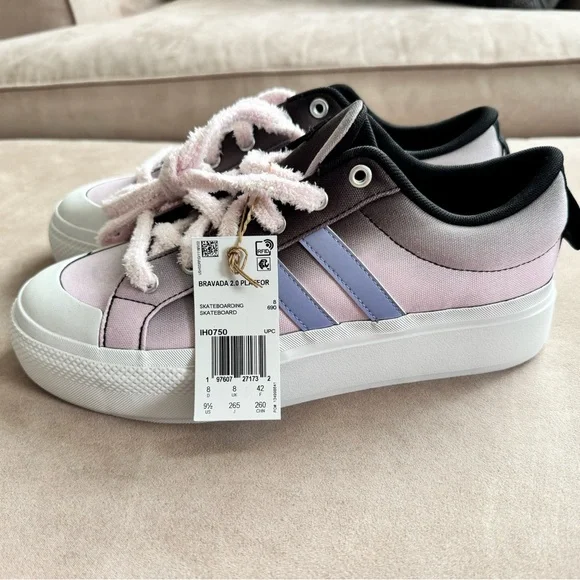 Adidas Bravada 2.0 Platform sneakers skateboarding ombré pink black 9.5 NWT new - Picture 3 of 10